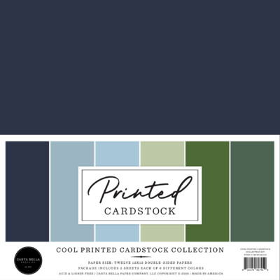 12X12 80lb Printed Cardstock Collection Kit, Cool