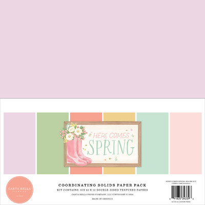 12X12 Solids Kit, Here Comes Spring