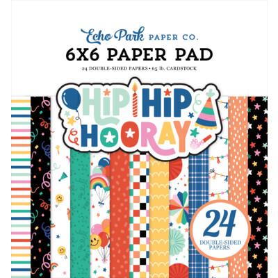 6X6 Paper Pad, Hip Hip Hooray