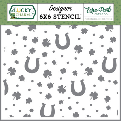 Stencil, Lucky Charm - Horseshoe And Clover