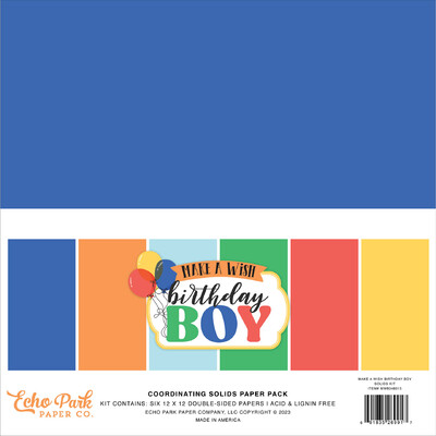 12X12 Solids Kit, Make A Wish Birthday Boy