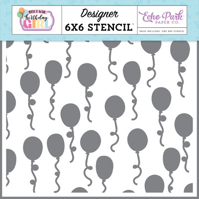 Stencil, Make A Wish Birthday Girl - Party Balloons