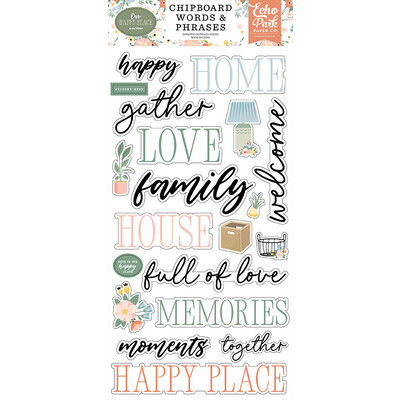 Chipboard Words & Phrases, Our Happy Place