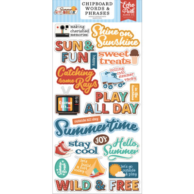 Chipboard Words & Phrases, Summer Break