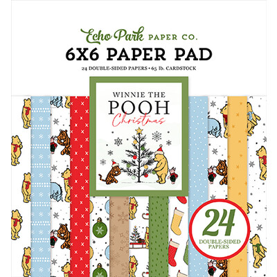 6X6 Paper Pad, Winnie The Pooh Christmas