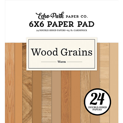 6X6 Paper Pad, Wood Grains Warm