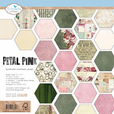 12X12 Printed Cardstock Pack, Petal Pink