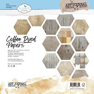 12X12 Cardstock Pack, Coffee Dyed Papers