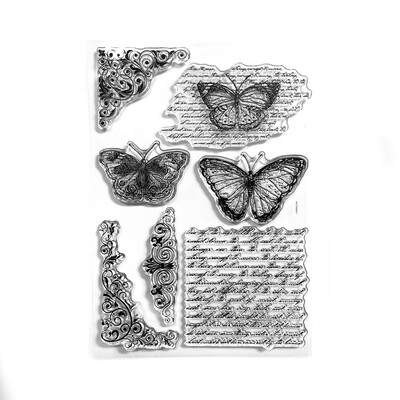 Clear Stamp, Butterflies and Swirls