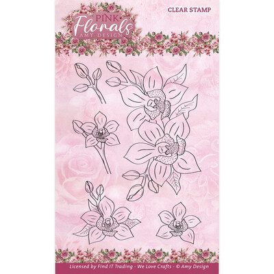 Amy Design Clear Stamp, Pink Florals - Orchid
