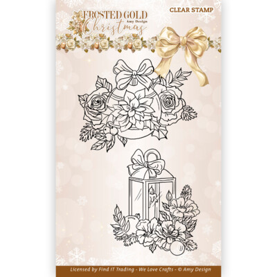 Amy Design Clear Stamp, Frosted Gold Christmas - Christmas Bauble