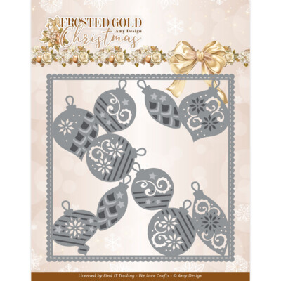 Amy Design Die, Frosted Gold Christmas - Frosted Gold Frame