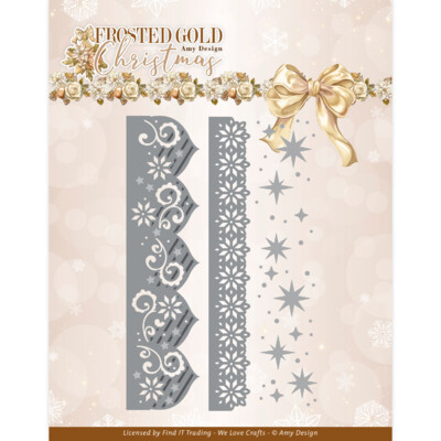 Amy Design Die, Frosted Gold Christmas - Frosted Gold Borders