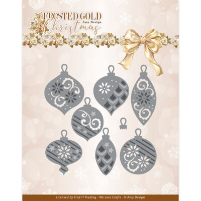 Amy Design Die, Frosted Gold Christmas - Frosted Gold Baubles