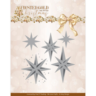 Amy Design Die, Frosted Gold Christmas - Frosted Gold Stars