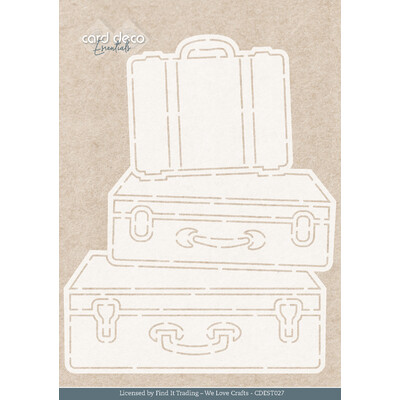 Card Deco Essentials Stencil, Rose Decorations Suitcase