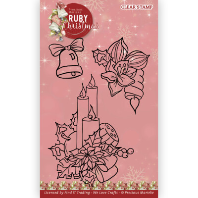 Precious Marieke Clear Stamp, Ruby Christmas - Ruby Candles