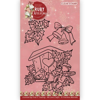 Precious Marieke Clear Stamp, Ruby Christmas - Ruby Birdhouse