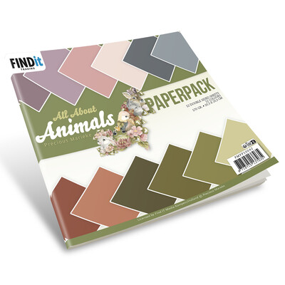 Precious Marieke 6X6 Paper Pack, All About Animals - Solid Colours