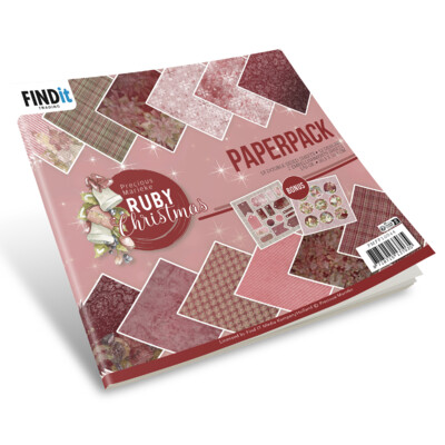 Precious Marieke 6X6 Paper Pack, Ruby Christmas - Design