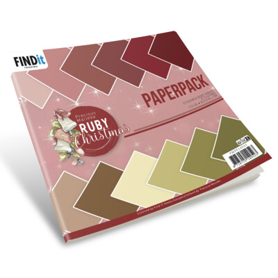 Precious Marieke 6X6 Paper Pack, Ruby Christmas - Solid Colours