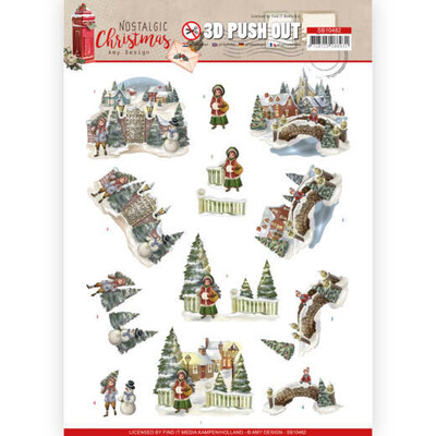 Amy Design 3D Push Out, Nostalgic Christmas - Christmas Village