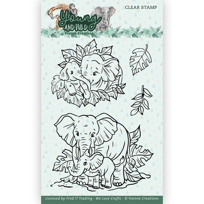 Yvonne Creations Clear Stamp, Young and Wild - Elephant