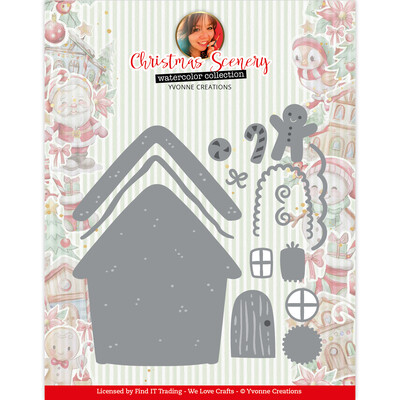 Yvonne Creations Die, Christmas Scenery - Gingerbread House