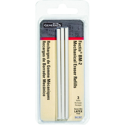 Factis White Vinyl Erase Pen Style (BM-2) Refills, 3 Pack (Blistercarded)