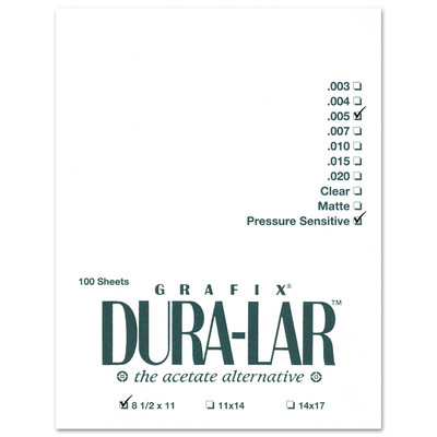 Clear Pressure Sensitive Dura-Lar Film Pack, .005 - 8.5" x 11"