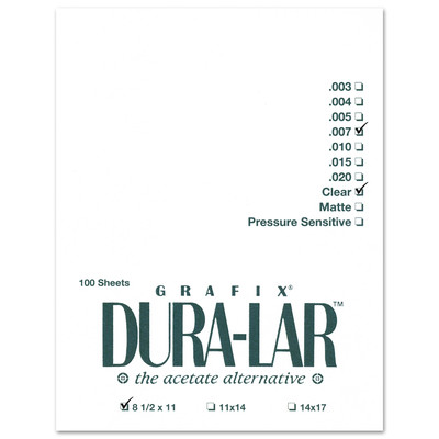 Clear Dura-Lar Film Pack, .007 - 8.5" x 11" (100 Sheets)