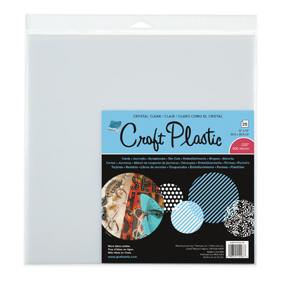 Craft Plastic Film, .020 Crystal Clear - 12" x 12" (25 Pack)