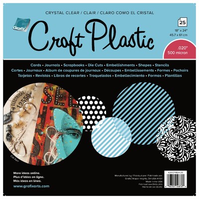 Craft Plastic Film, .020 Crystal Clear - 18" X 24" (25 Pack)