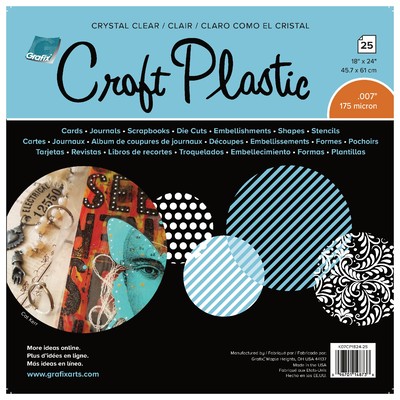 Craft Plastic Film, .007 Crystal Clear - 18" X 24" (25 Pack)