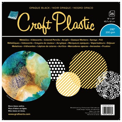 Craft Plastic Film, .010 Opaque Black - 18" X 24" (25 Pack)