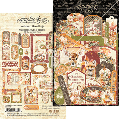 Chipboard Tags & Frames, Autumn Greetings