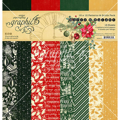 12X12 Patterns & Solids Paper Pack, Merry & Bright