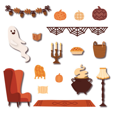 Honey Cuts Die, Lovely Layers: Fireplace Falloween Add-On