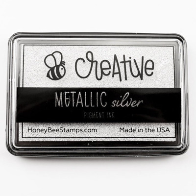 Bee Creative Ink Pad, Metallic Silver Pigment