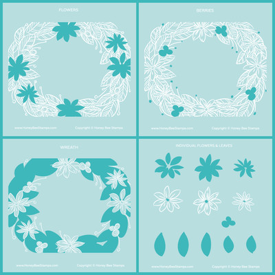 Coordinating Stencil Set, Holiday Wreath (4pc)