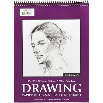 Drawing Pad 75#, Top Spiral Bound - 9" x 12" (30 Sheets)
