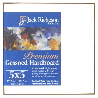 Gessoed 1/8" Tempered Hardboard Panel, White - 5" x 5"