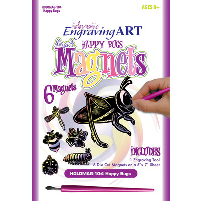 Engraving Art Magnets, Engraving Art Magnets - Happy Bugs