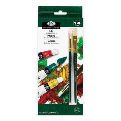 Essentials 12ml Artist Paint Pack, Oil Color - 12 Col. + Brush