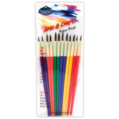 Cool Art Craft Brush Set, Assorted - Natural Hair (12pc)