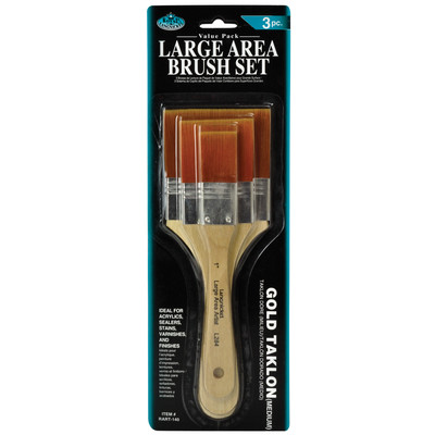 Large Area Brush Set, SH - Gold Taklon Flat (3pc)