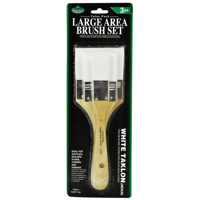 Large Area Brush Set, SH - White Taklon Flat (3pc)