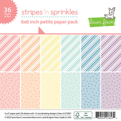 6X6 Petite Paper Pack, Stripes 'n Sprinkles