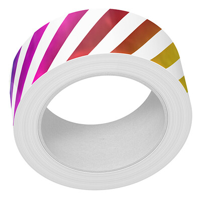Foiled Washi Tape, Diagonal Rainbow Stripes