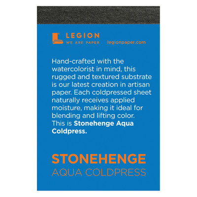 Stonehenge Aqua Coldpress 100% Cotton Mini Paper Block, 2.5" x 3.75" (140lb)